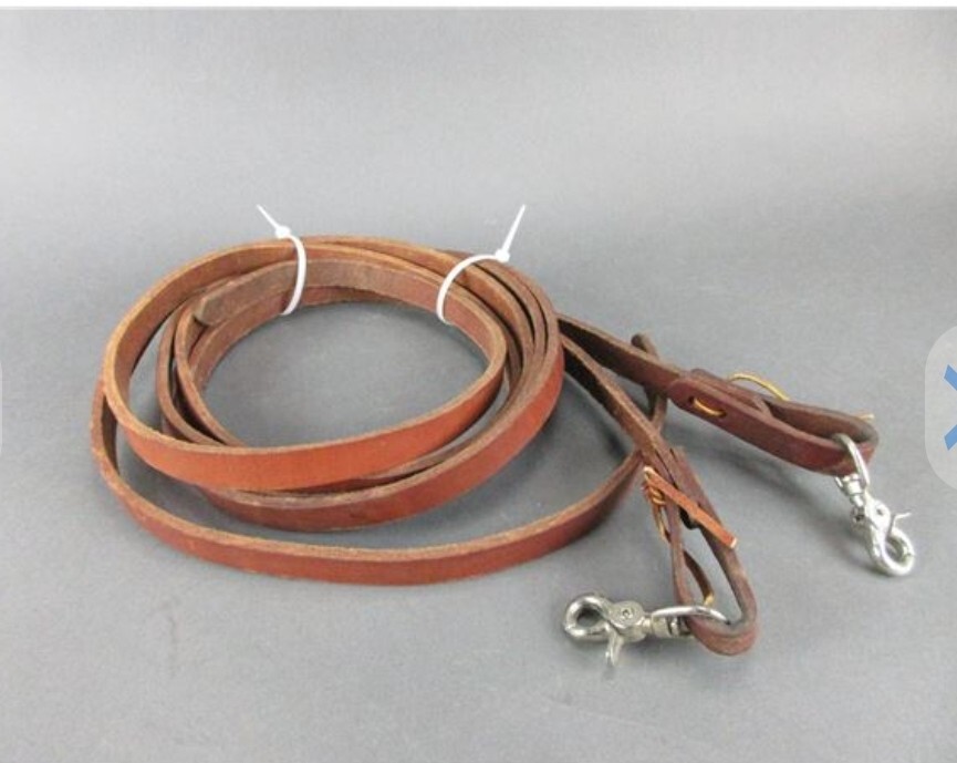 custom made HARNESS LEATHER SPLIT REINS w/ swivel snaps,, 8' X 3/4"