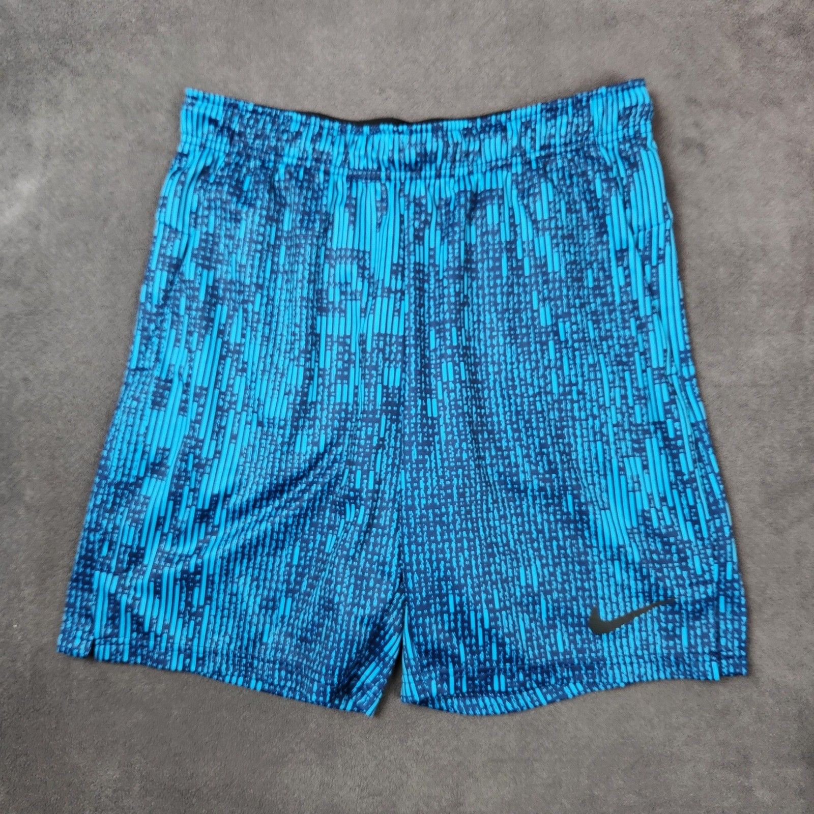 Nike Dri-FIT Shorts Mens Medium Blue Geometric Lightweight Gym Training CJ2394