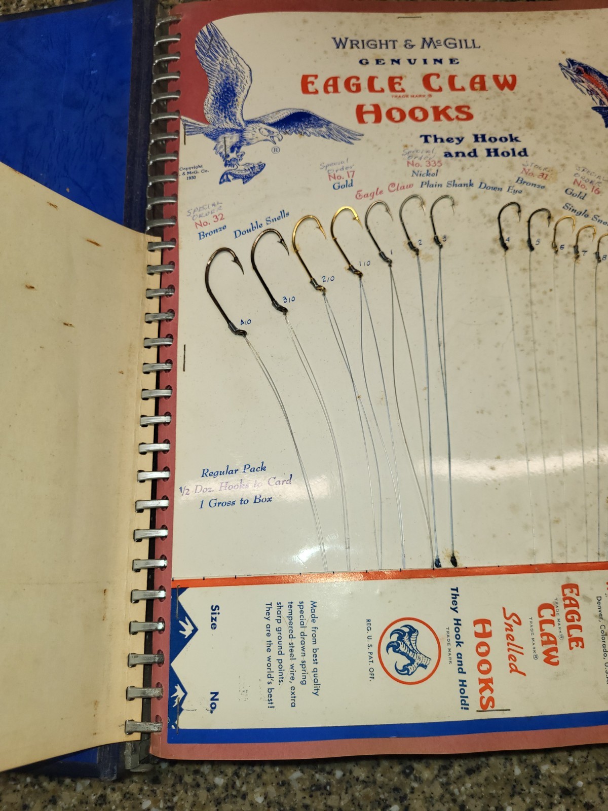 Wright & McGill Eagle Claw fishing Hooks Salesman Sample 14 pages