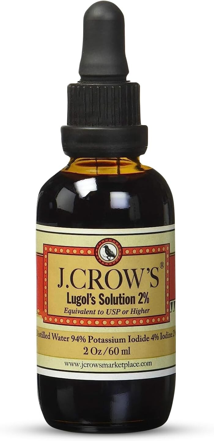 J Crow's LGS00 Lugol's 2oz. Bottle With Dropper Solution of Iodine