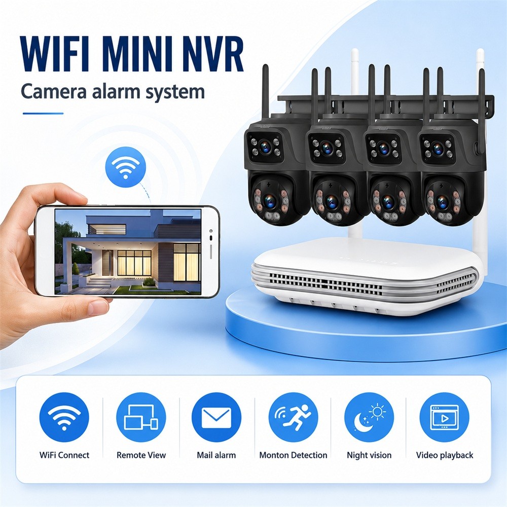 Complete 8CH Wireless Security System 6MP Cameras H.265+ Night Vision 500GB HDD