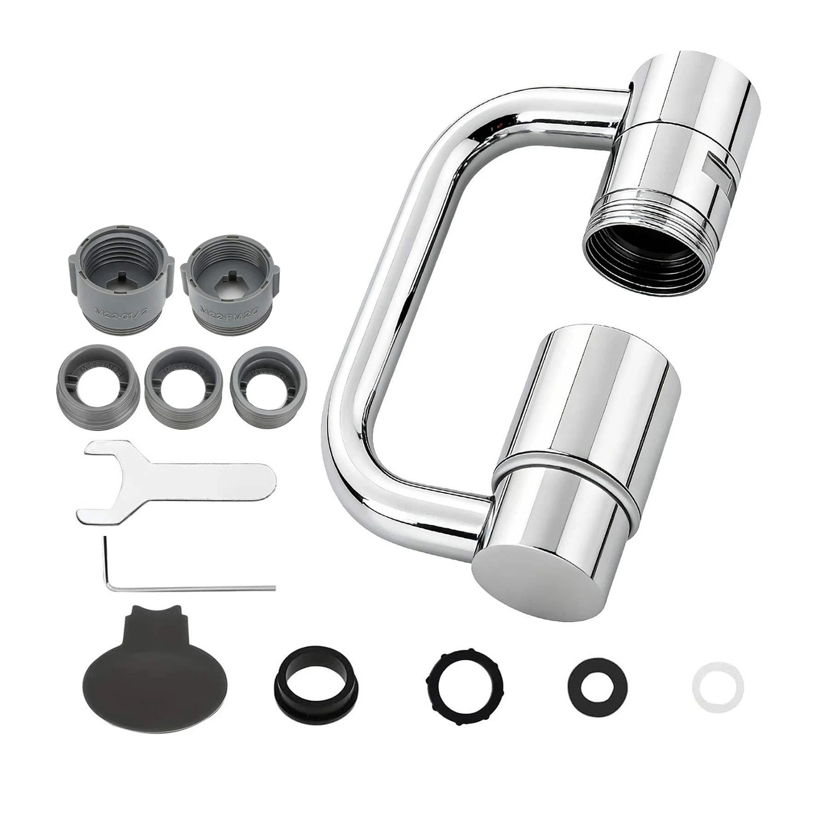 360° Rotatable Faucet Aerator Extension Stainless Steel Dual Flow Sink Sprayer