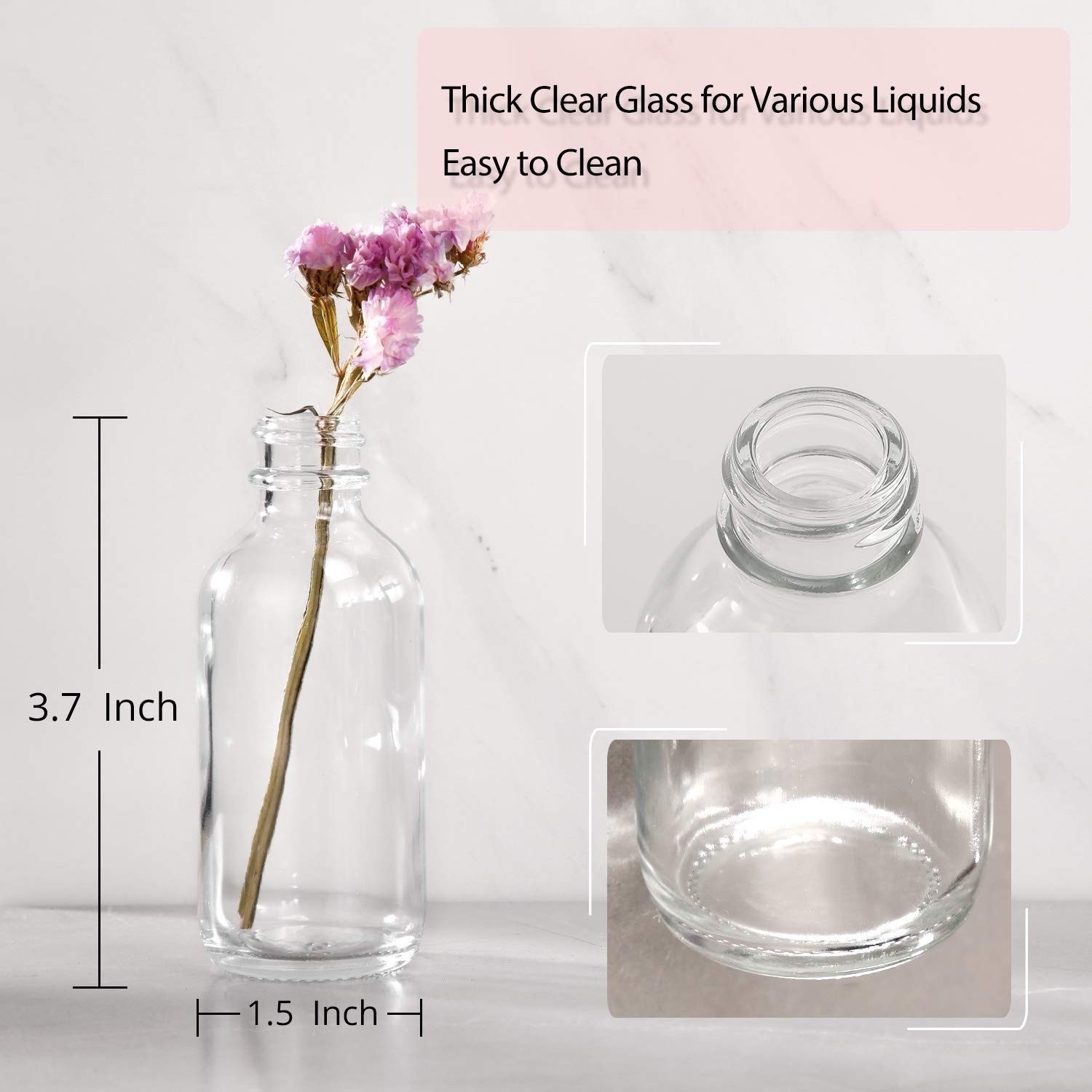 36-Pack 2oz Mini Glass Bottles with Lids, Funnels, Labels – Travel & DIY Storage