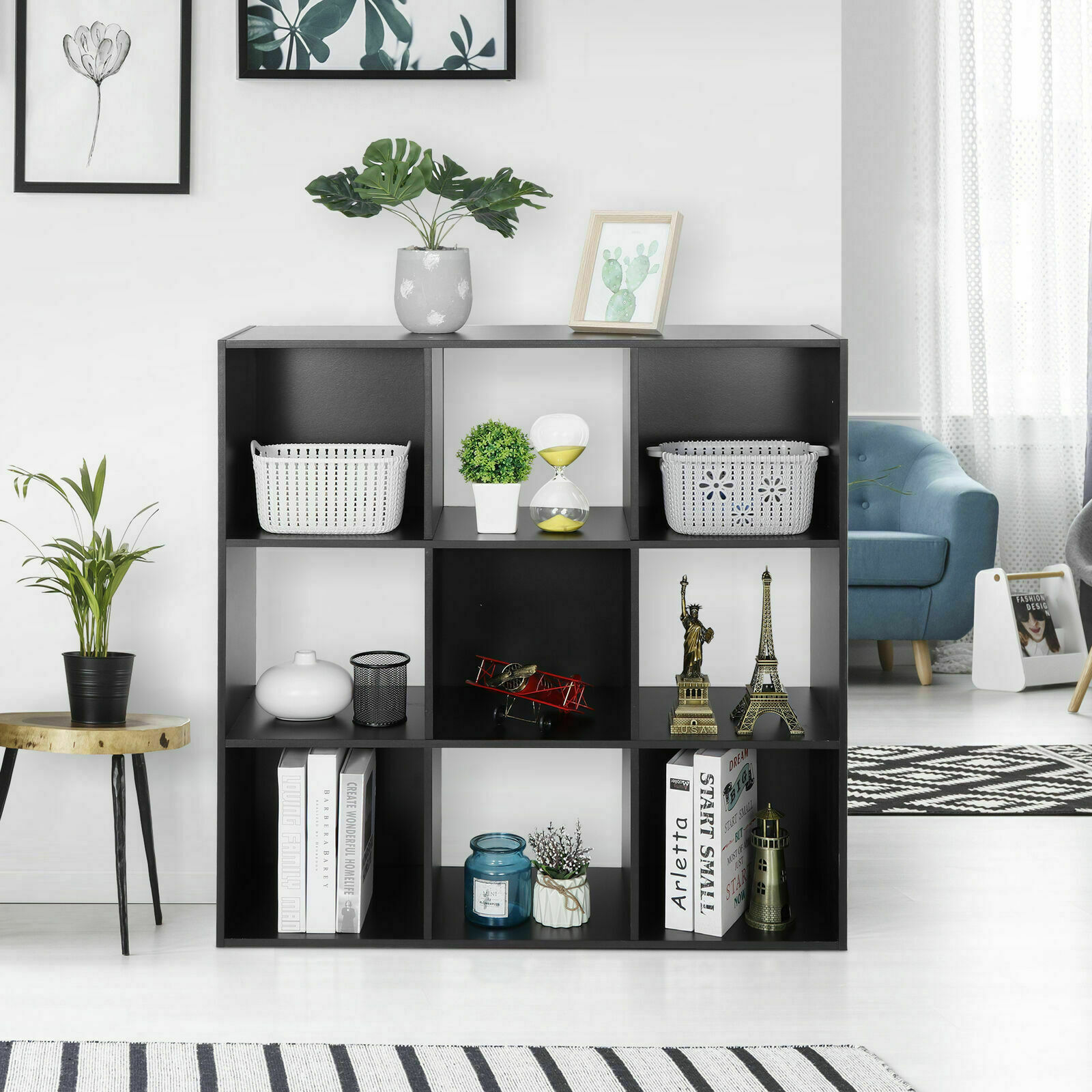 9 Cubes Storage Clothes Storage Bookshelf Toy Storage Cabinet Organizer Home Dec