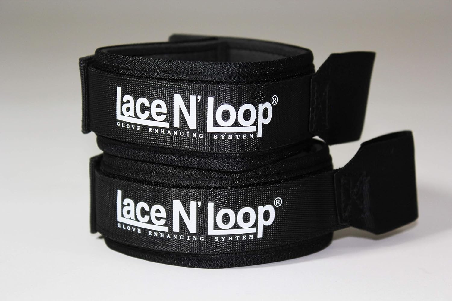 Straps (Pair) - Lace-Up Boxing Glove Converter One Size, Black (White Logo)