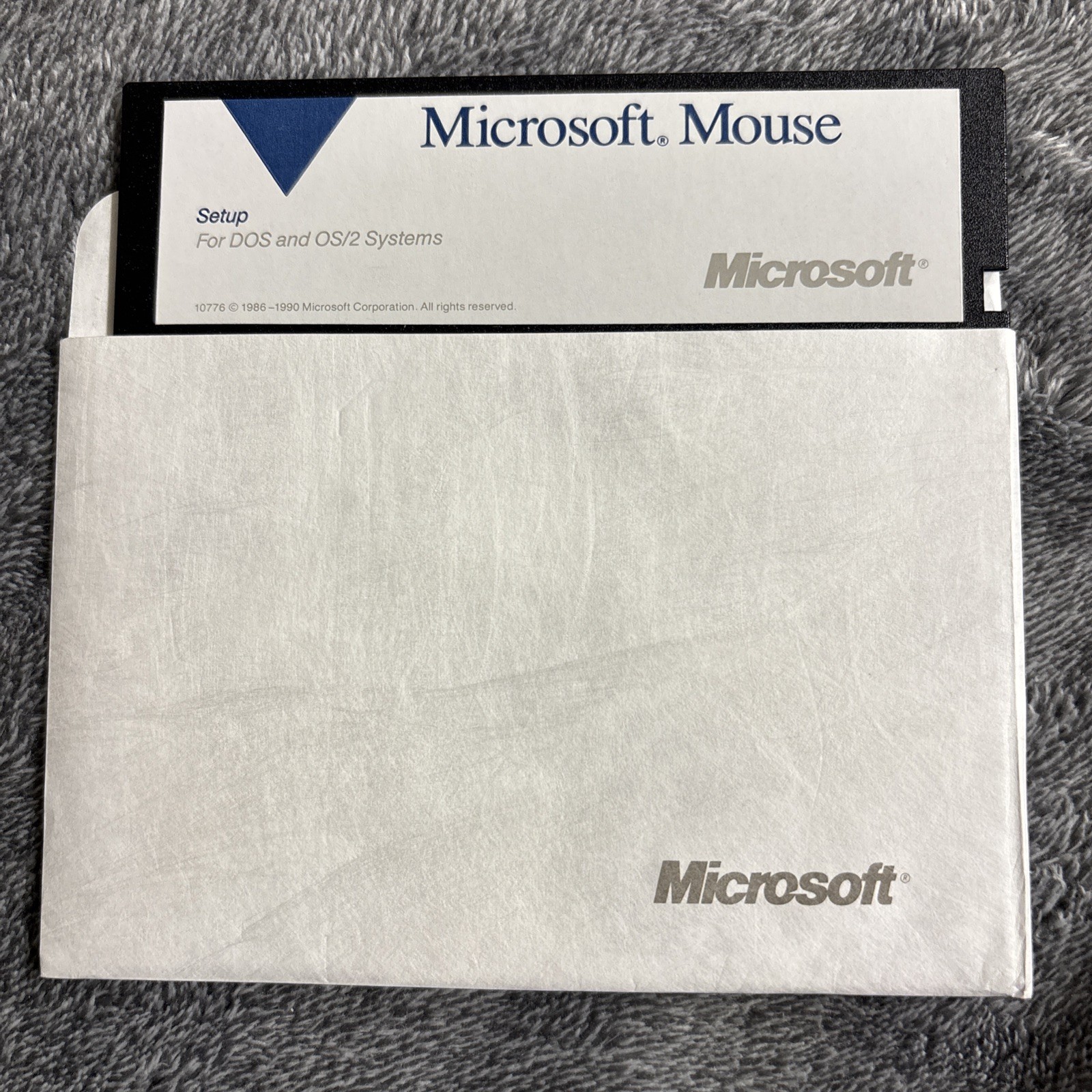 Vintage Microsoft Mouse Setup Floppy 5.25" and DOS OS/2 1990 VG Condition