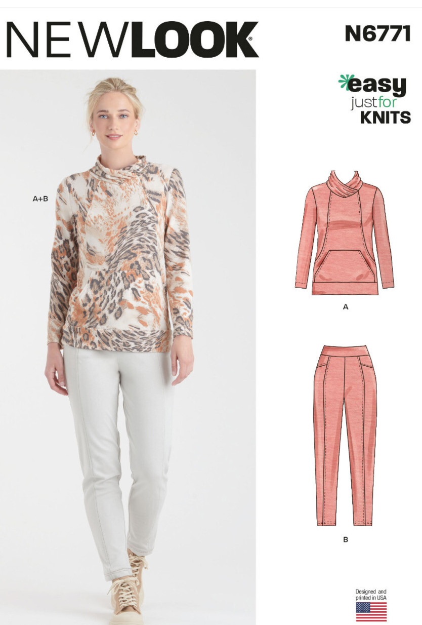 New Look 6771 - Misses' Knit Top and Pants Size 4-26 *NEW*