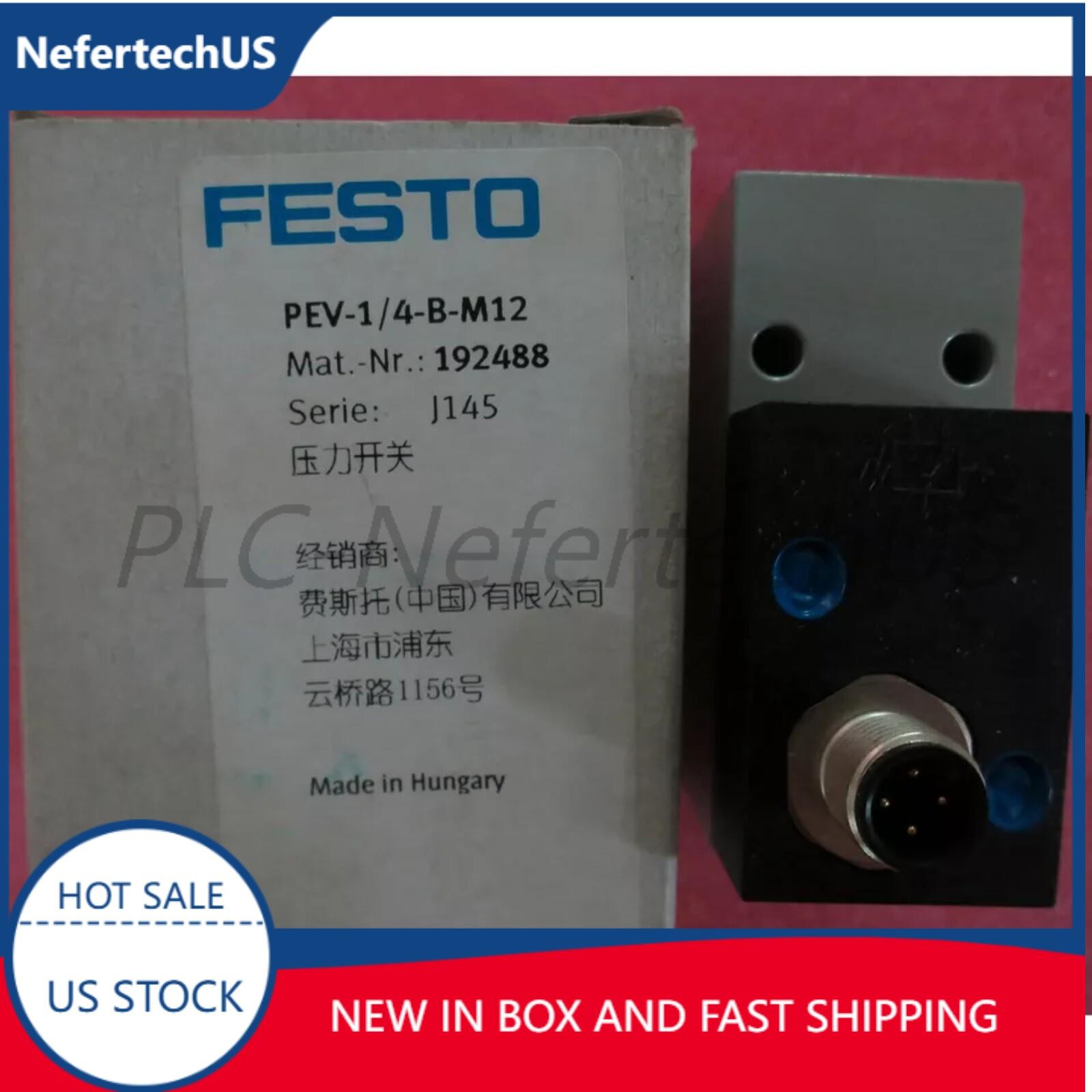 New PEV-1/4-B-M12 Festo 192488 Fast Shipping Pressure Switch