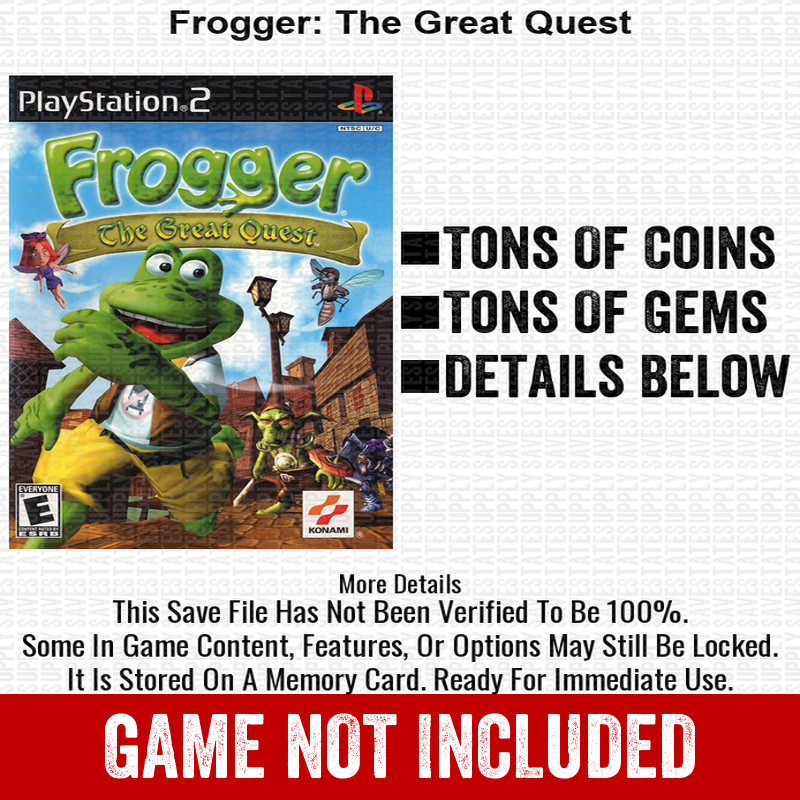 Frogger The Great Quest 100% PS2 Memory Card All CHEATS ITEMS