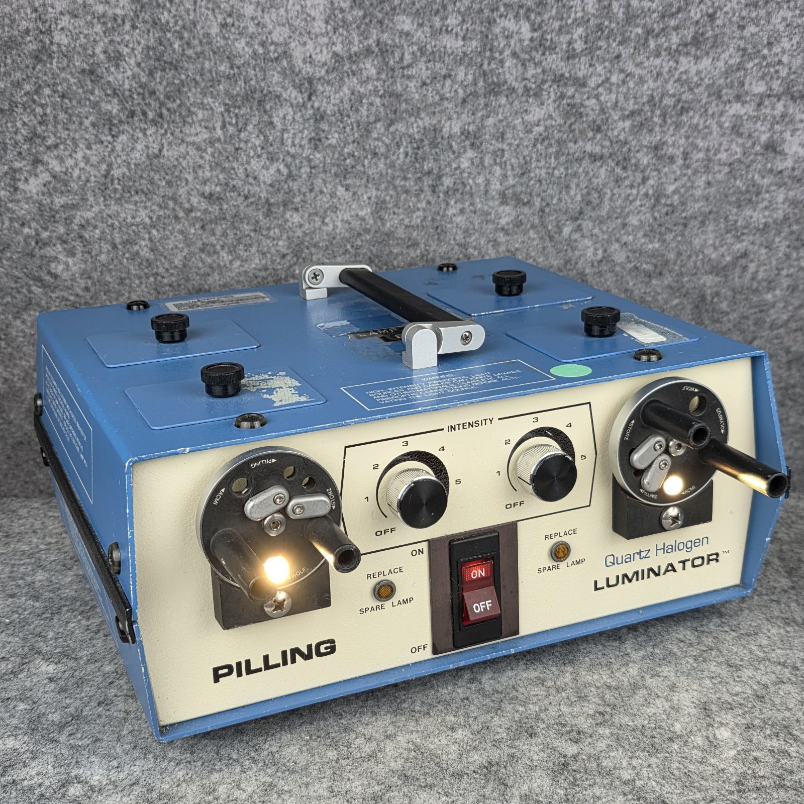 Pilling Quartz Halogen Illuminator Fiber Optic Dual Light Source 52-1285