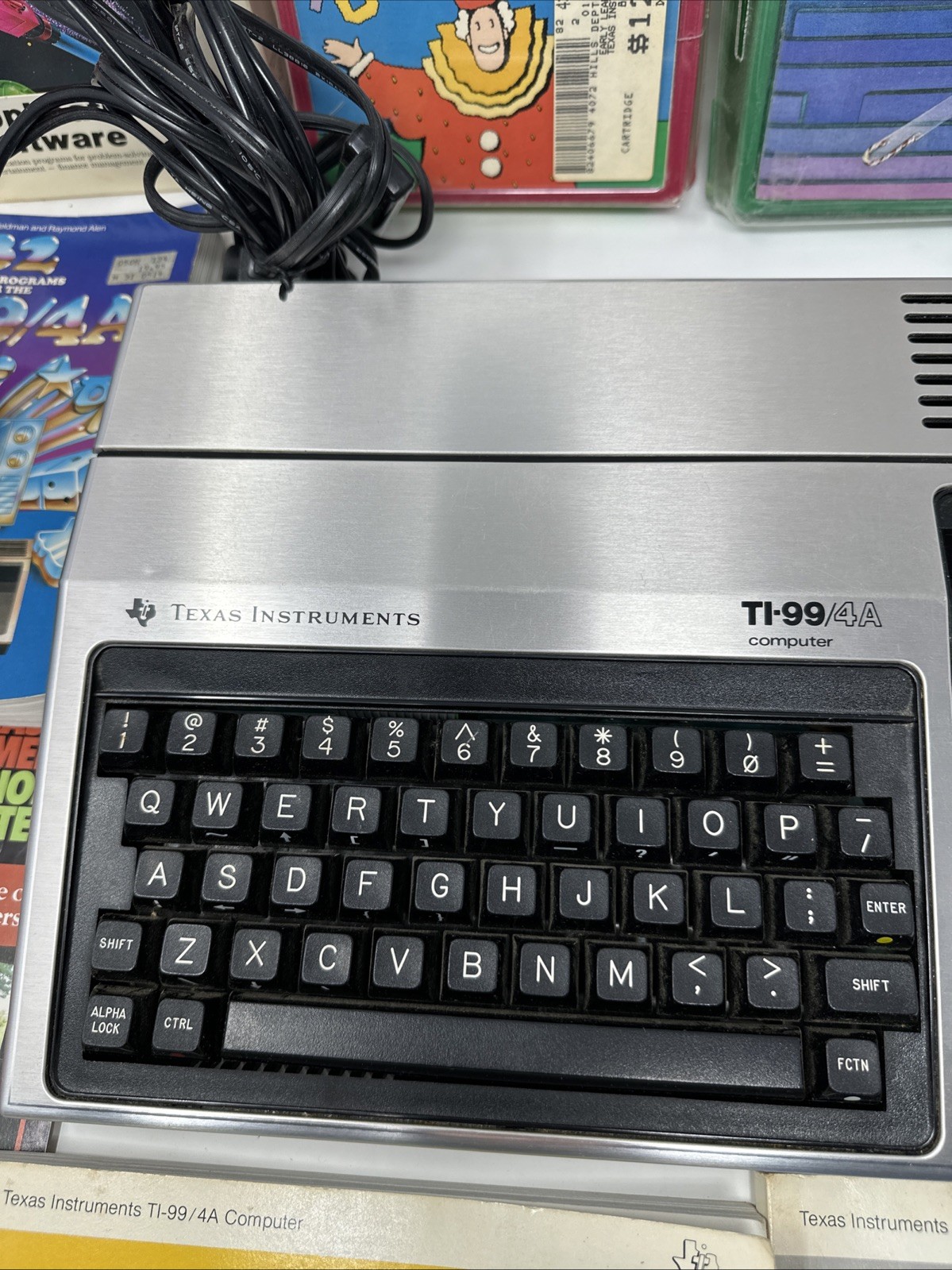 Vintage Texas Instruments TI-99/4A Home Computer + 3 Games, Manuals, + More