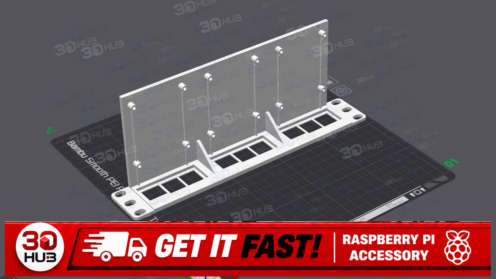 Raspberry Pi 3x Shelf Mount 1U 10 Inch Rack Holder Bracket Organizer