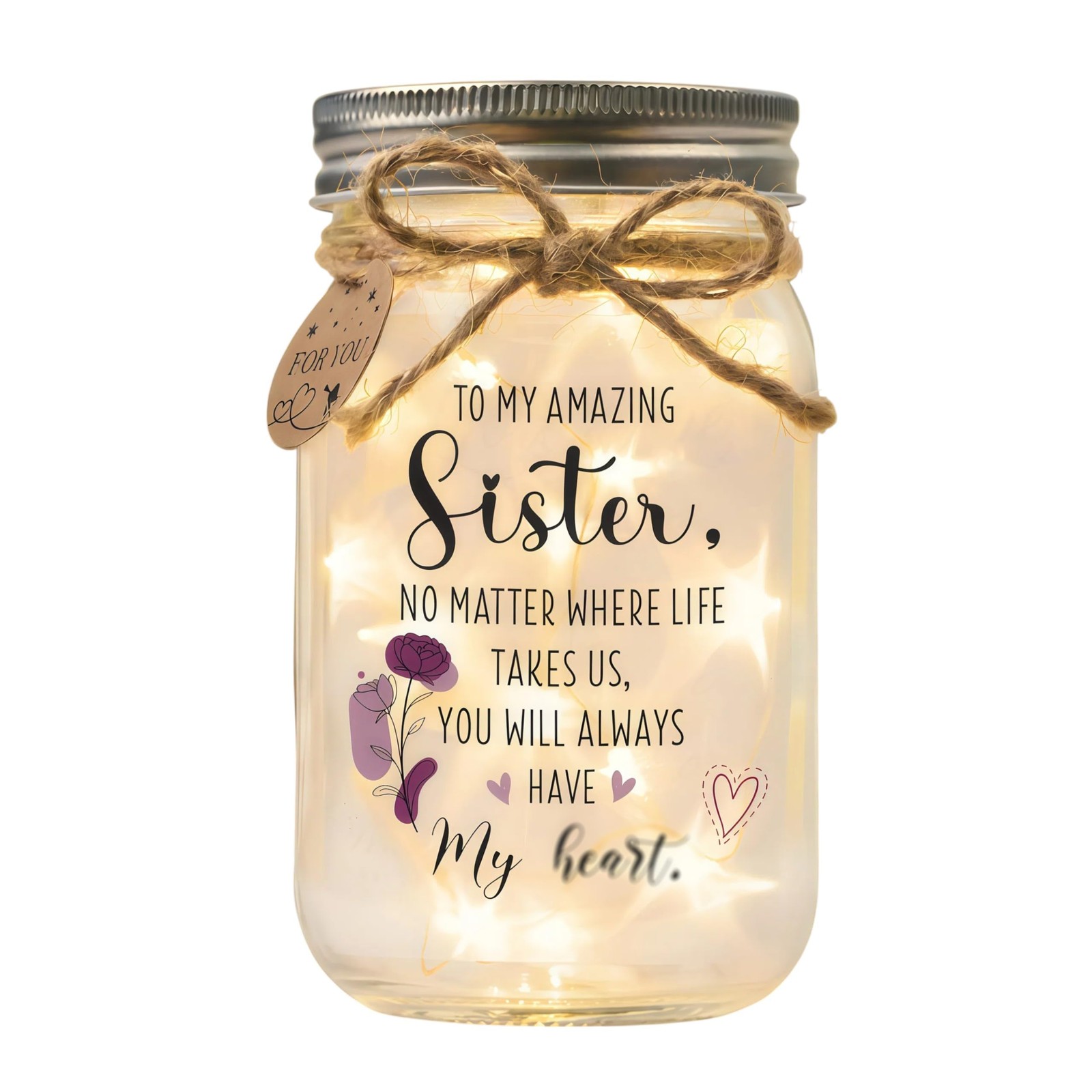 SOLMAY Sister Gifts from Brother or – Sentimental Keepsake Jar,