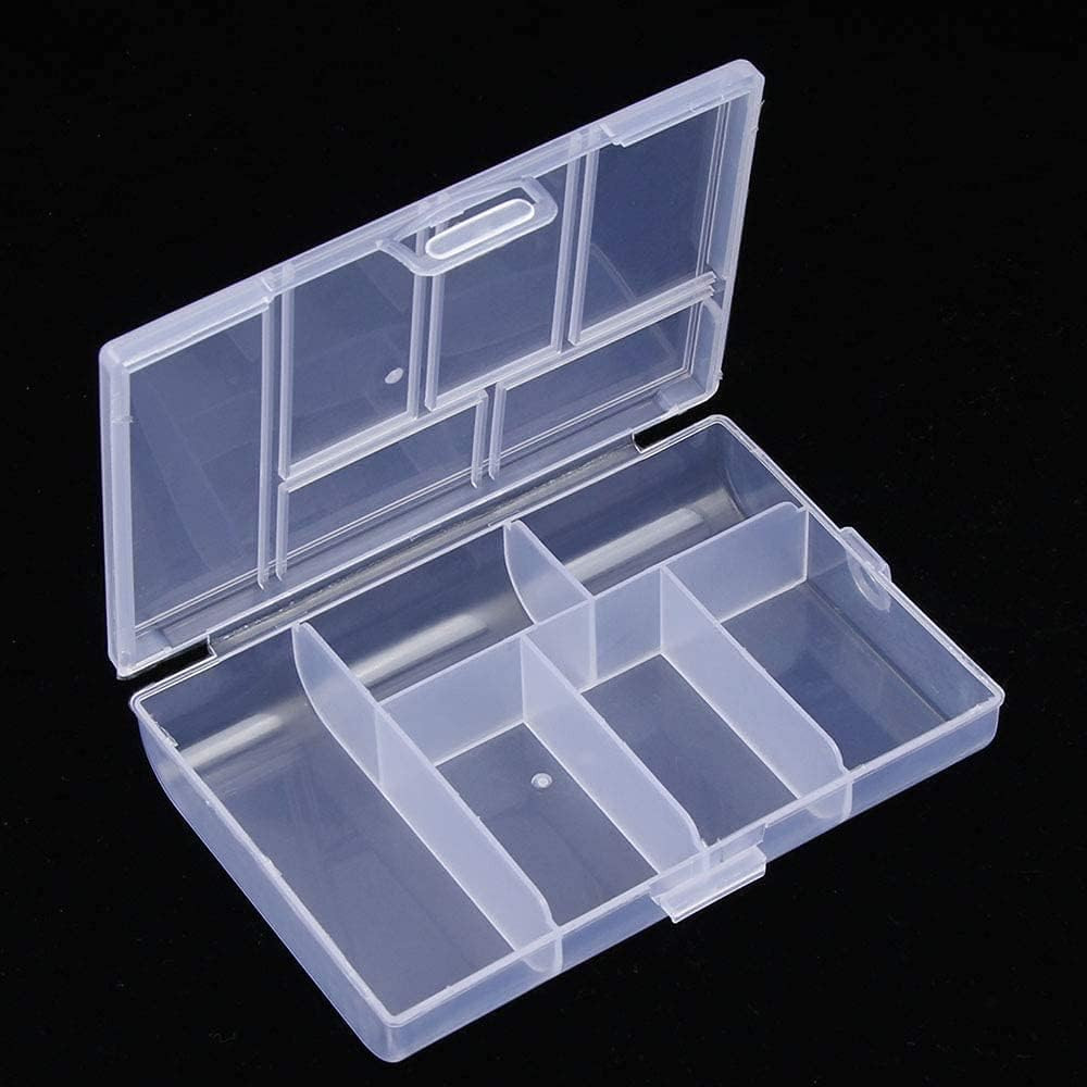 Mini 6 Grids 2-Pack Plastic Organizer Box Storage Container for Jewelry Fishing