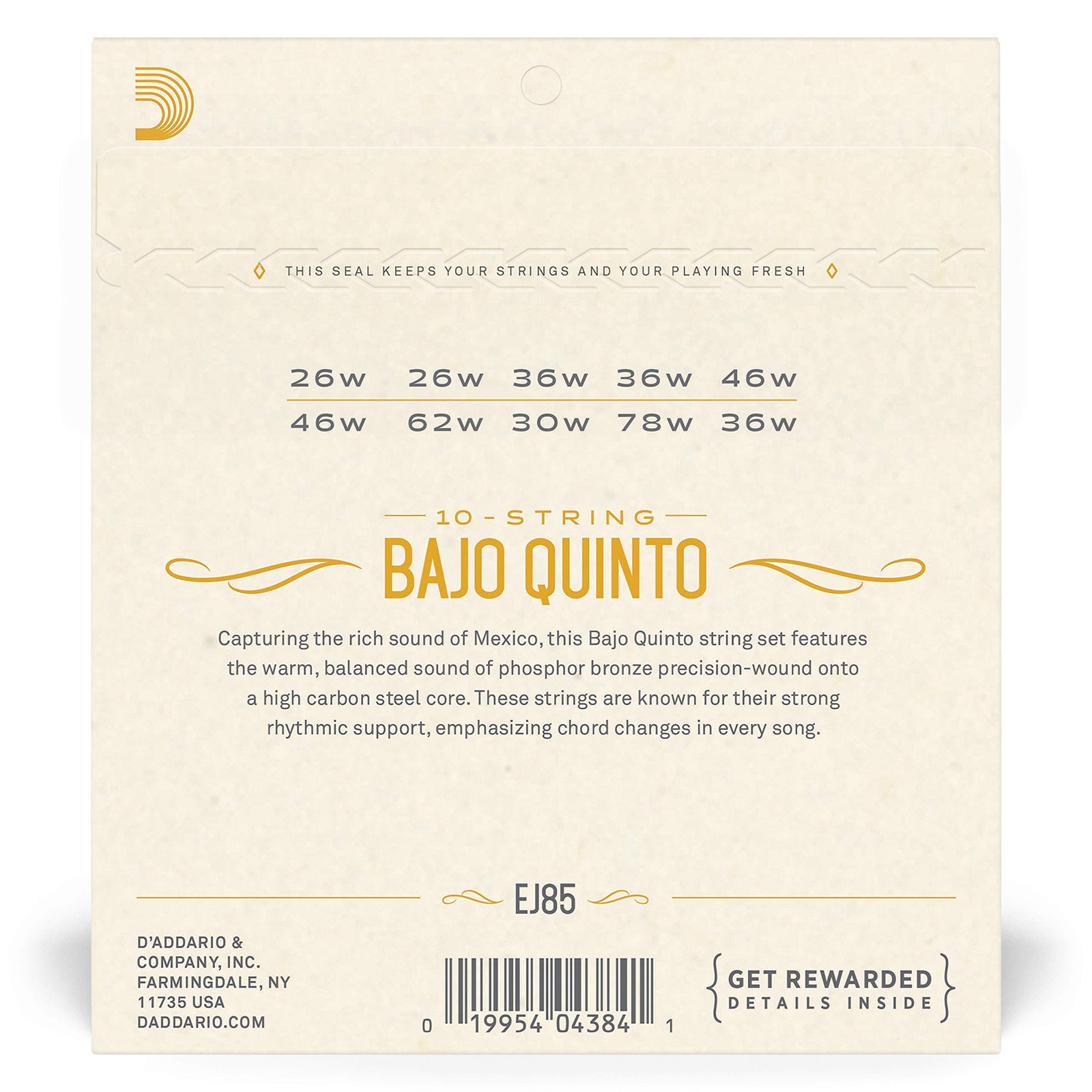 D'Addario EJ85 Bajo Quinto Strings