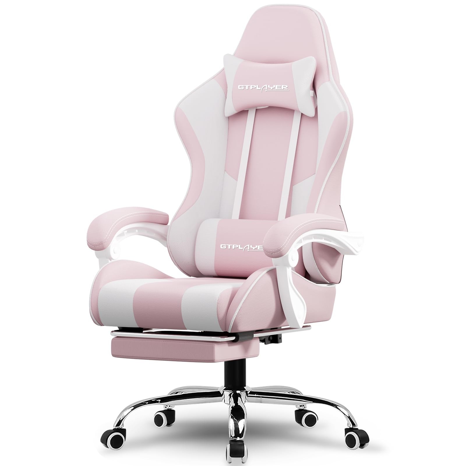 GTPLAYER Gaming Chair 20.05 inches x 20.08 x 49.21 inches, Fabric Pink