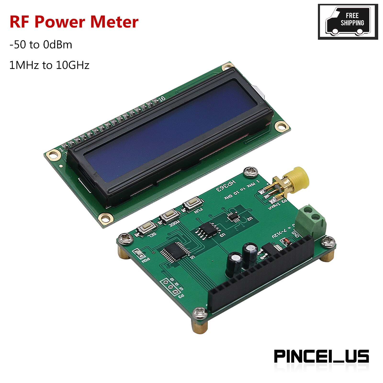RF Power Meter -50 to 0dBm 1MHz-10GHz Settable Attenuation Value for Radio pe66