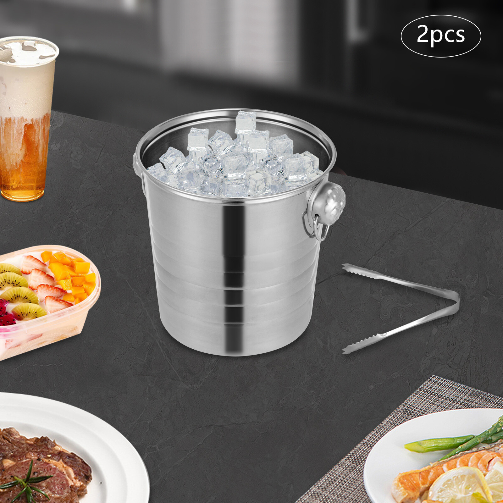 Stainless Steel Beverage Tubs Large Ice Bucket Drink Buckets For Parties Wedding
