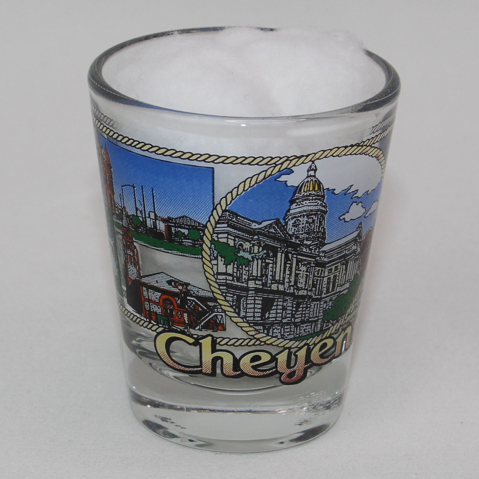 Cheyenne Capital and Points of Interest Shot Glass 2.375 Inches Tall