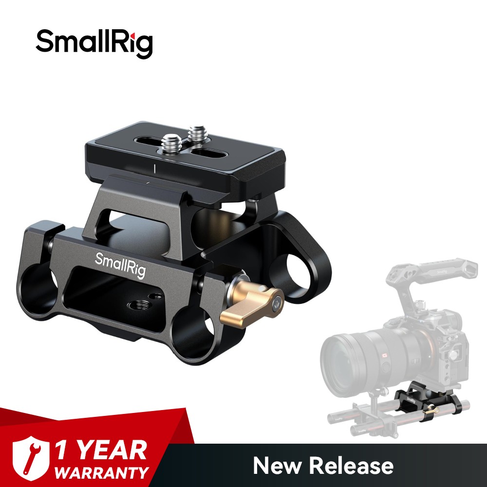 SmallRig Universal Mount Plate Kit with Dual 15mm Rod Clamp for Cameras