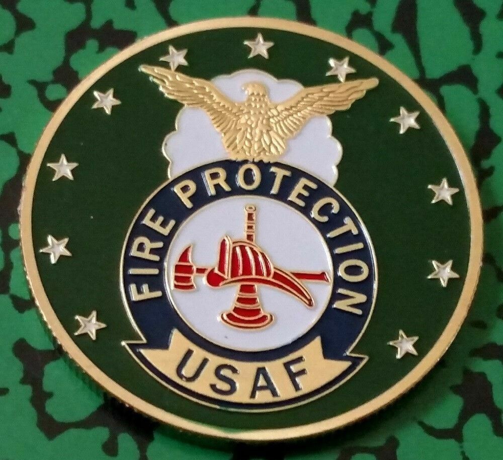 USAF AIR FORCE FIRE DEPARTMENT #1166 COLORIZED ART ROUND