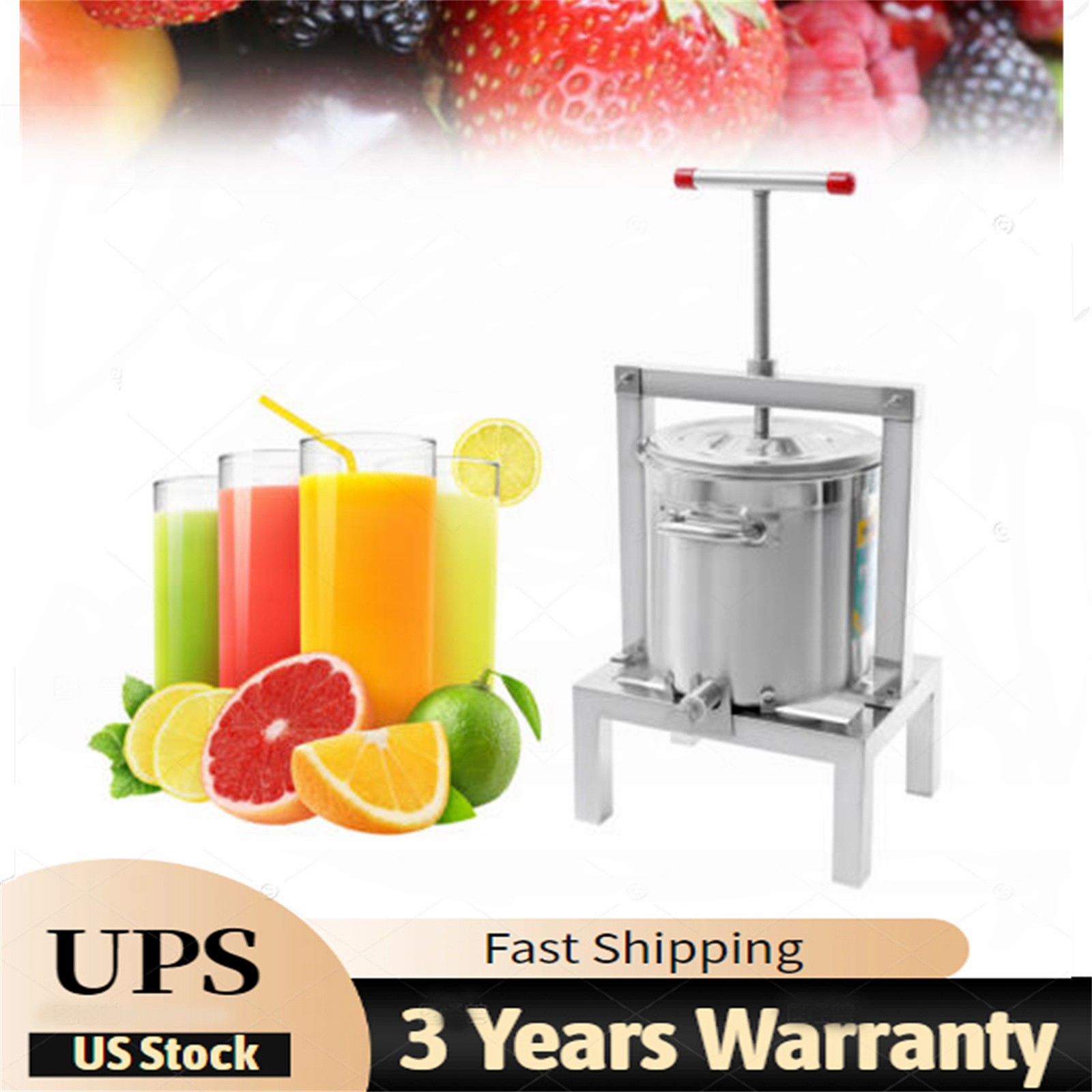 2.6gal Fruit Wine Cider Press  Grapes Crusher Juice Maker Juicer Making
