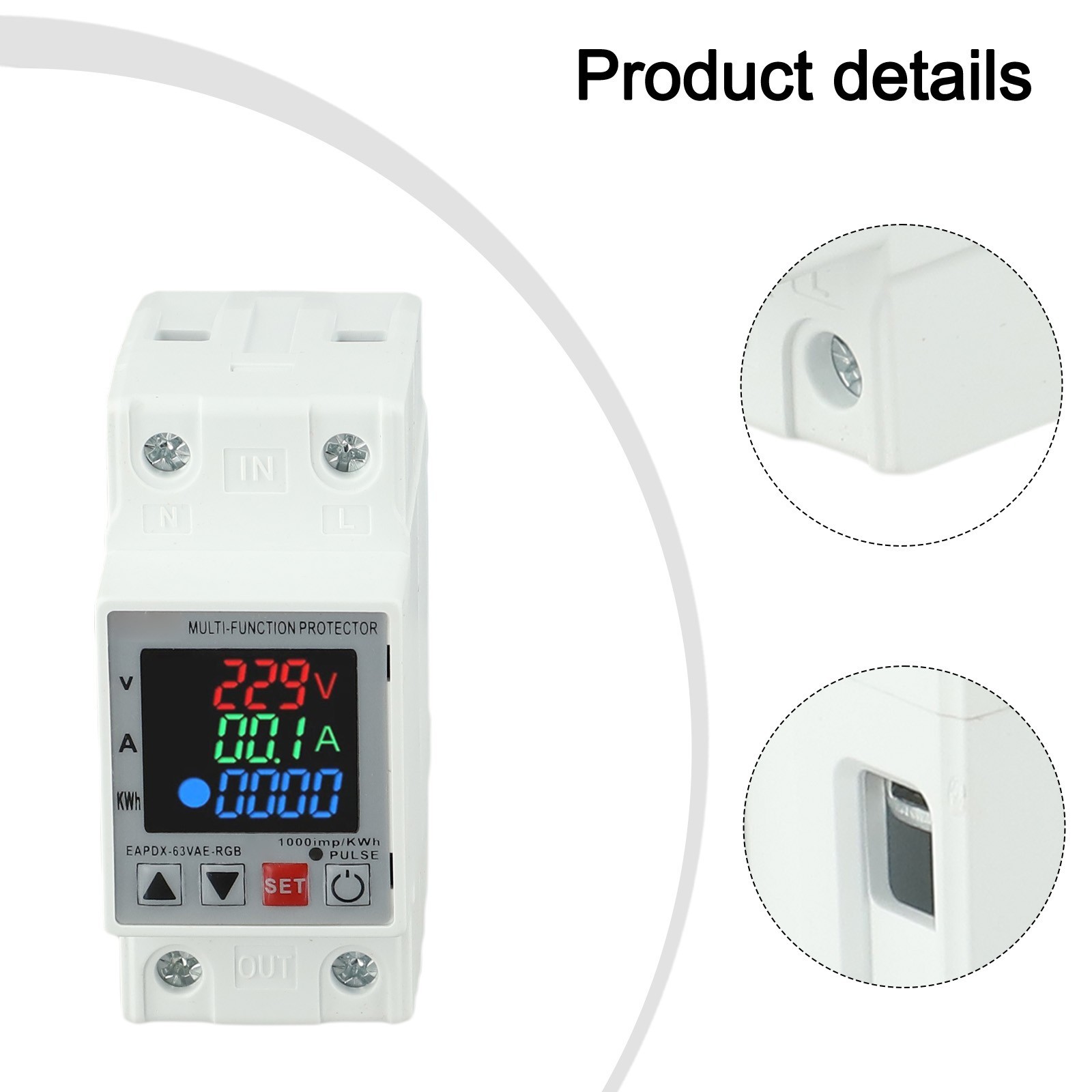 Adjustable Protector Relay with Display Features for Din Rail Applications