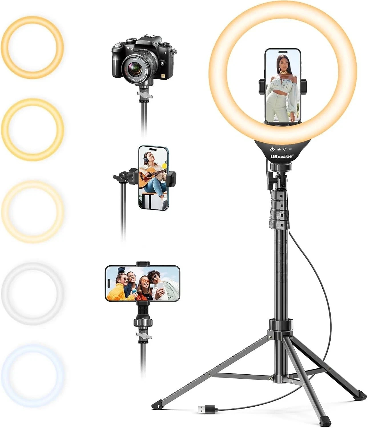 16 Inch 3 Color 12 - 15W Round Ring Light For Video & Photo 2700K - 7000K