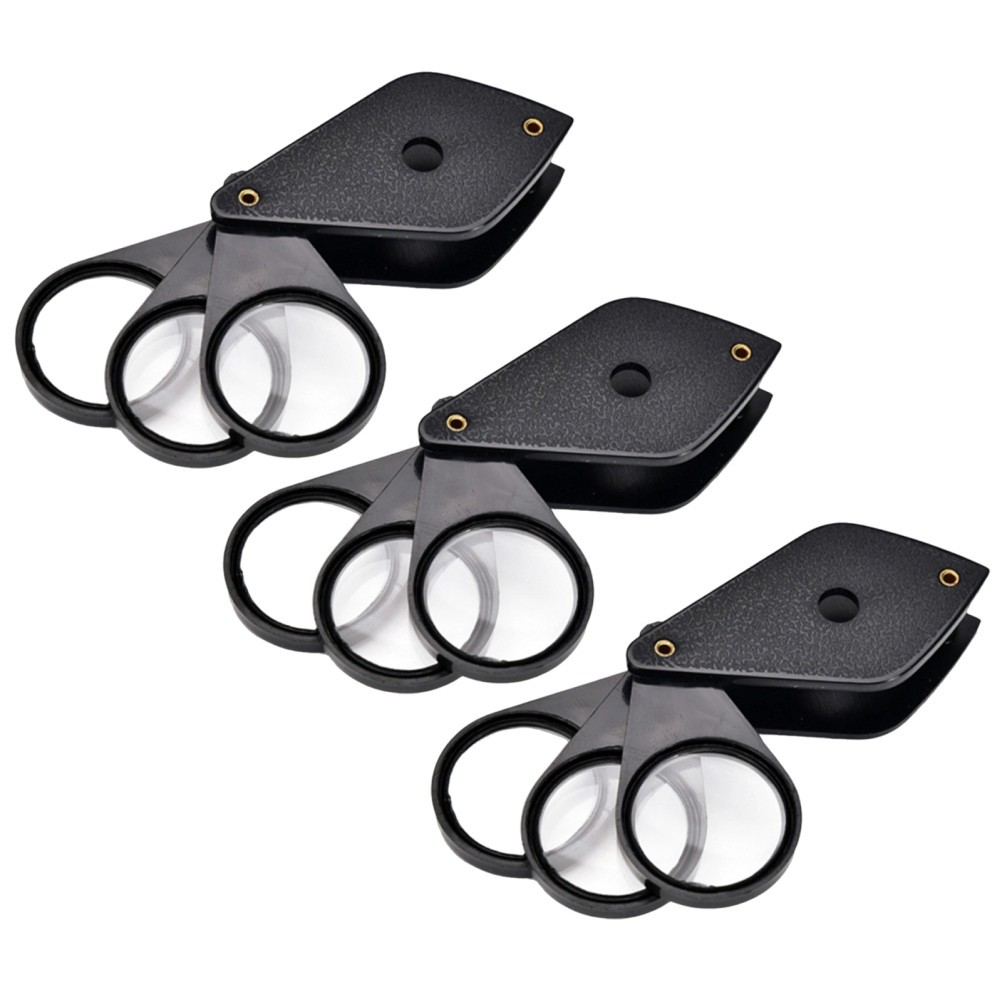 3 Pcs Magnifying Glass for Jewelry Magnifier Loupe Foldable Reading