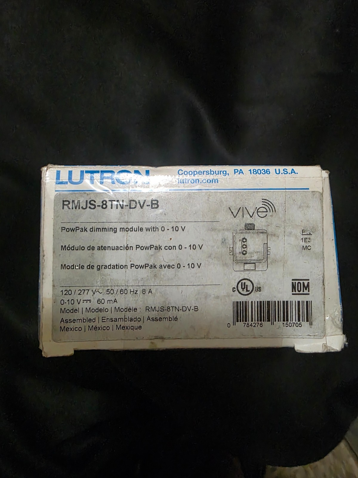 Lutron RMJS-8T-DV-B PowPak Dimming Module