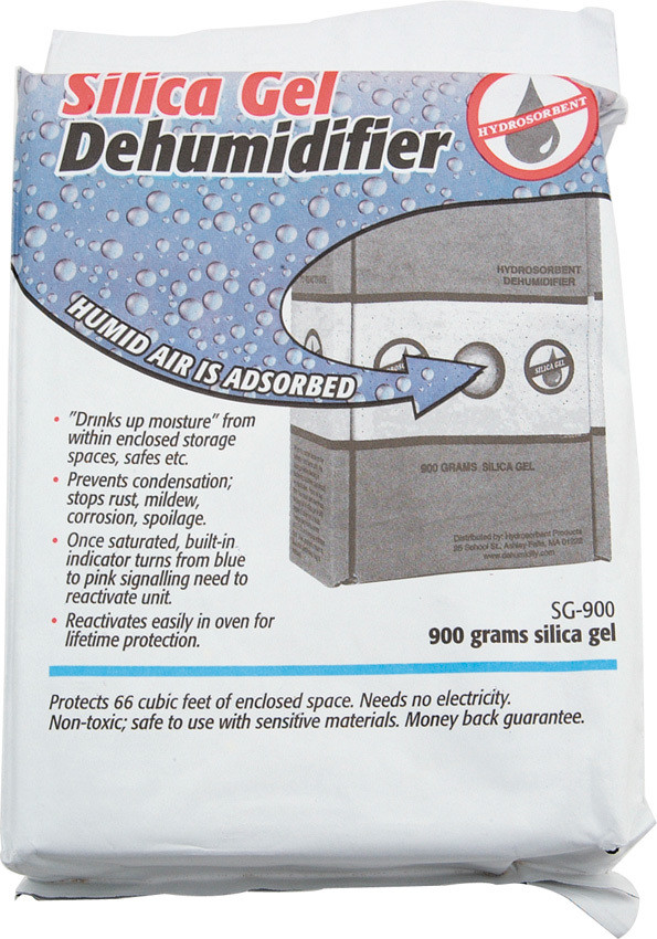 Silica Gel 900 Gram Unit Protects 66 cubic feet of enclosed space. "Drinks up" m