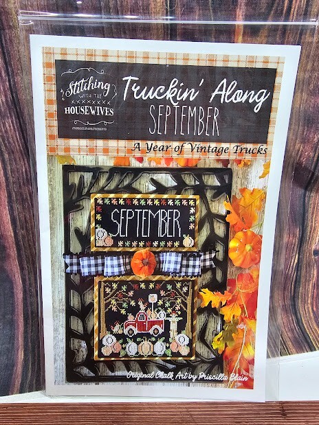 Cross Stitch "Truckin' Along September" Stitching With The Housewives Pumpkins