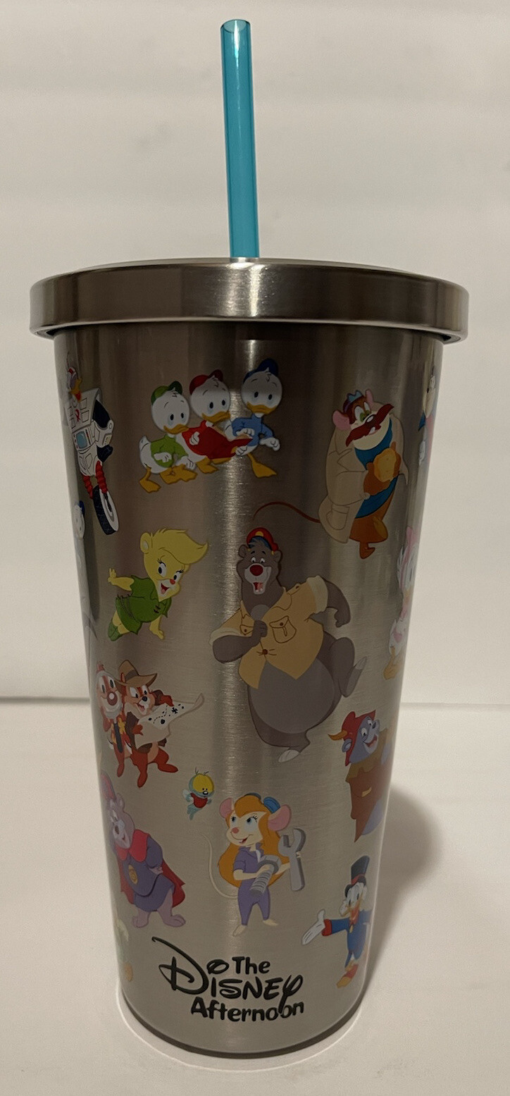 Disney Parks The Disney Afternoon Stainless Steel Tumbler & Straw 19oz. New