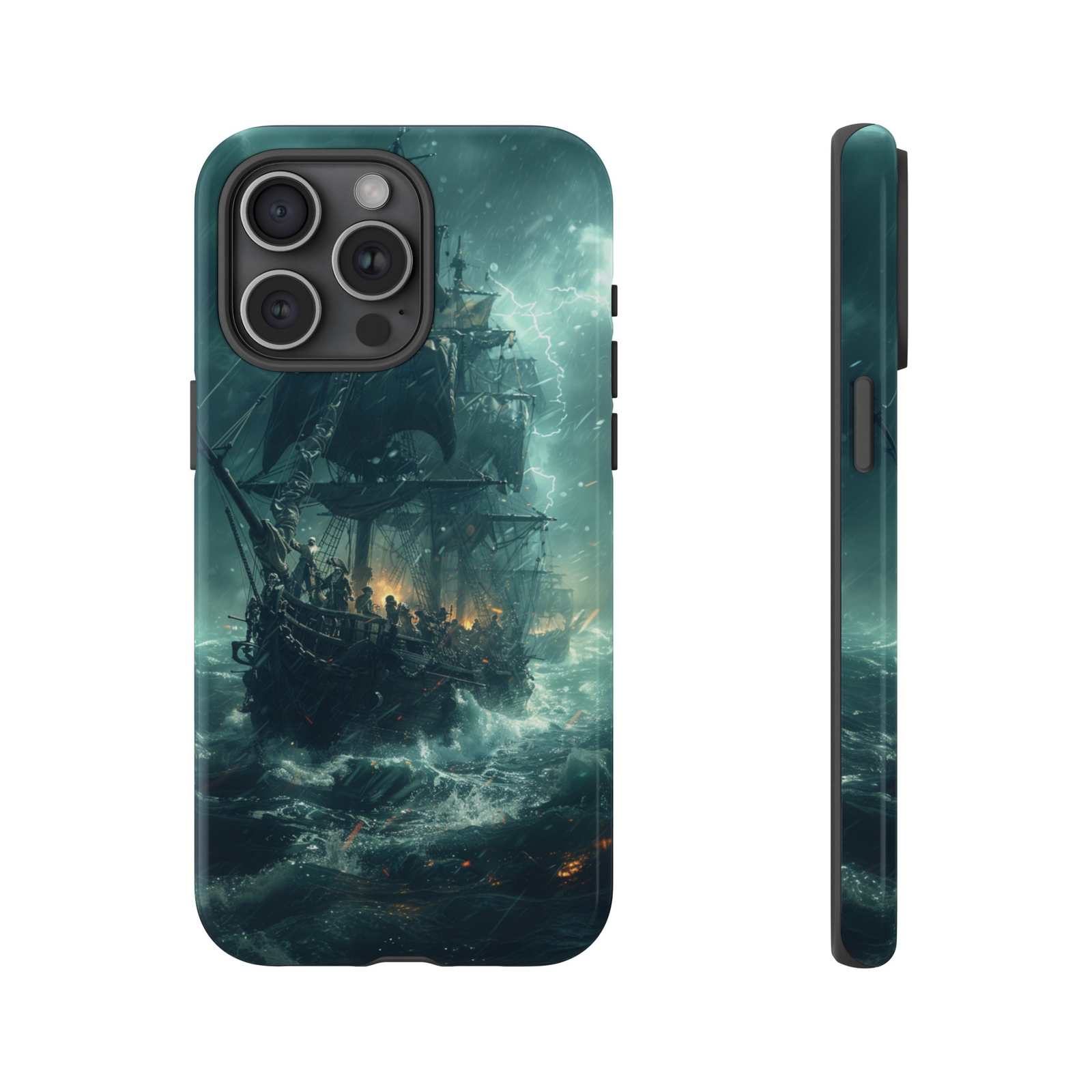 Phone Ink • Ghost Pirate Ship Thunderstorm • Case for iPhone, Galaxy, Pixel
