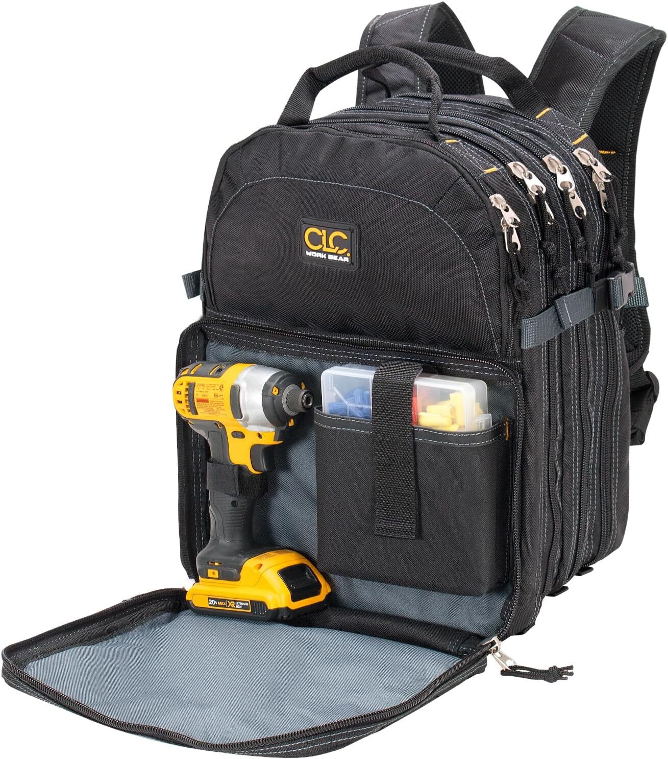 Custom Leathercraft1132 75-Pocket Tool Backpack, NEW