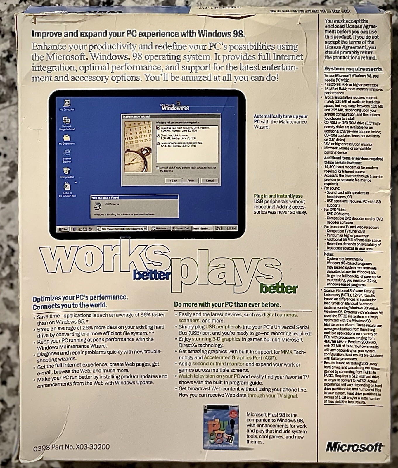Windows 98 Compkete CD + Key + Boot 3.5 With Upgrade Disk + Box & Documents 100%