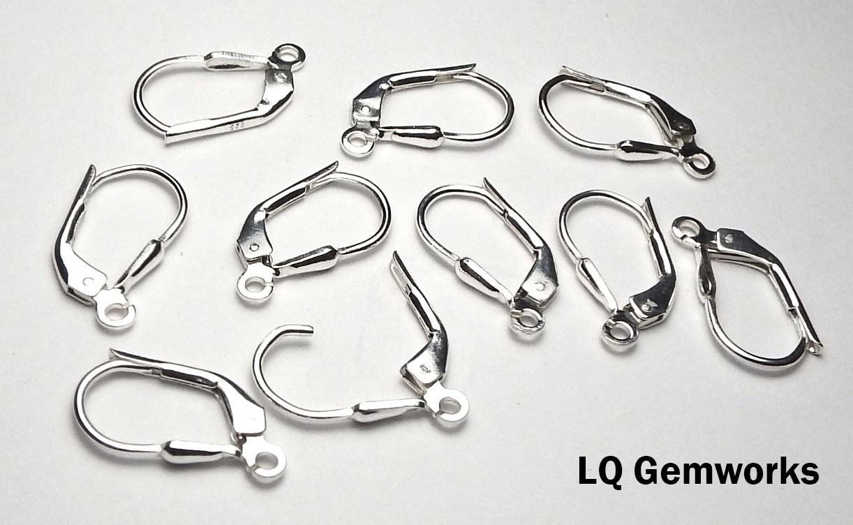 10 ea 925 Sterling Silver Lever-Back Earrings Findings