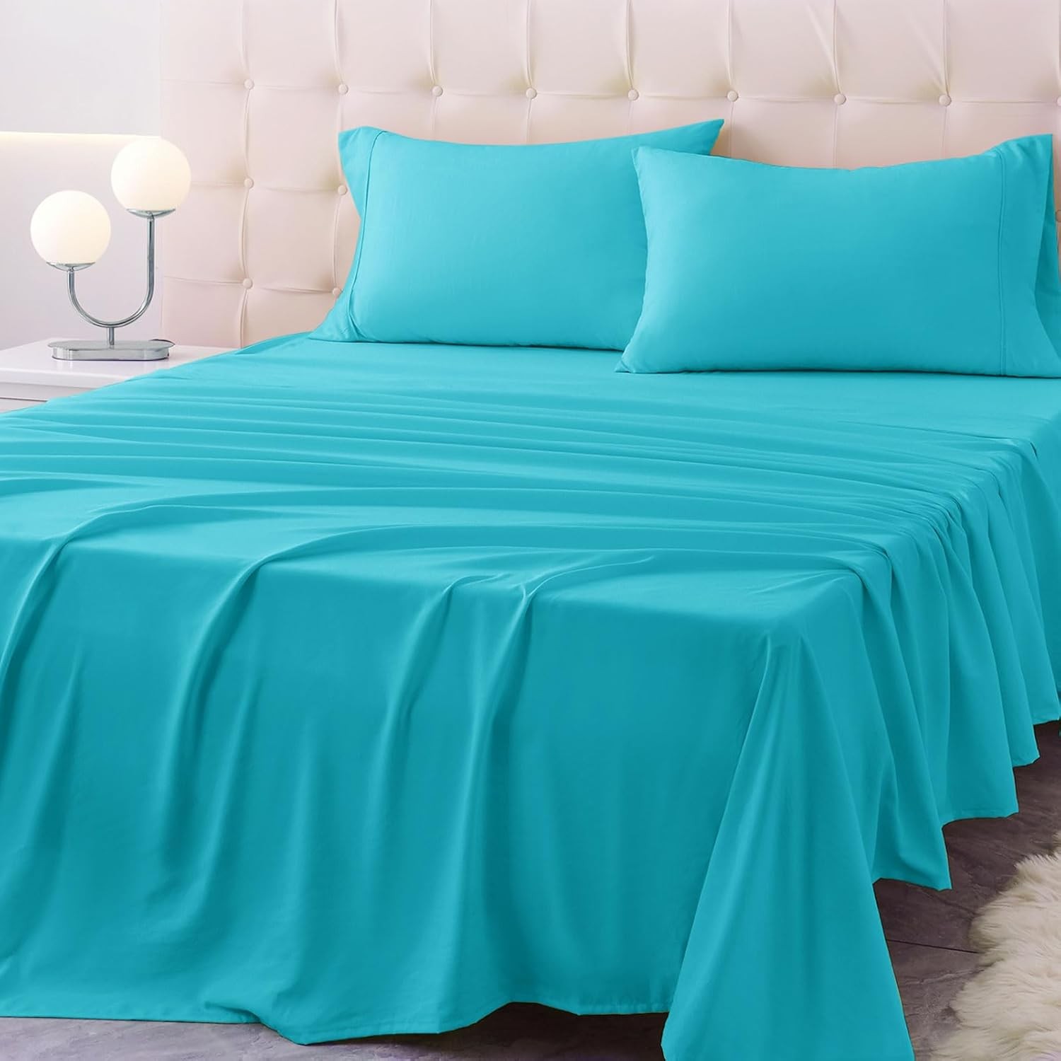 Twin Size Bed Sheet Set 3 Piece Soft Microfiber Sheets W/ Deep Pockets Cooling