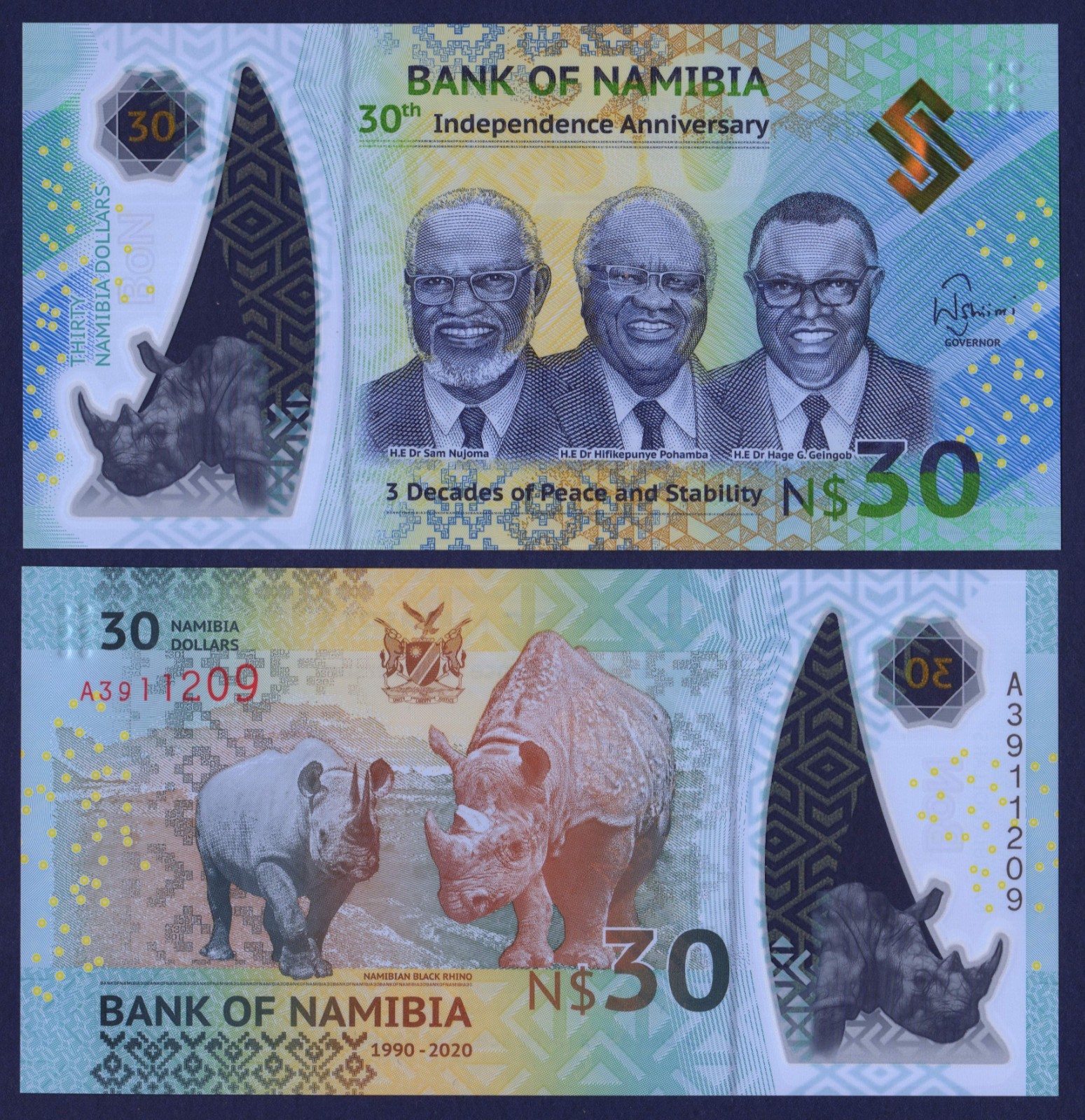 NAMIBIA - P18 - 30 Dollars - Commemorative - 2020 - POLYMER - Perfect UNC