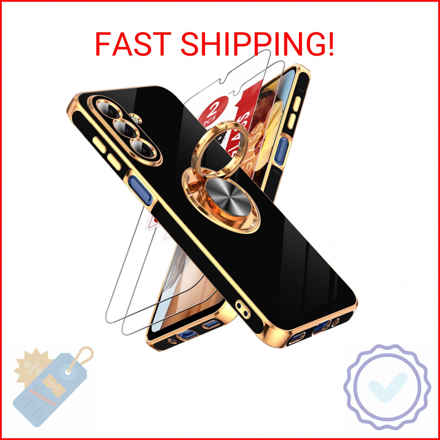 LeYi for Galaxy A17-5G Phone Case: 2 Pack Tempered Glass Screen Protector and 36