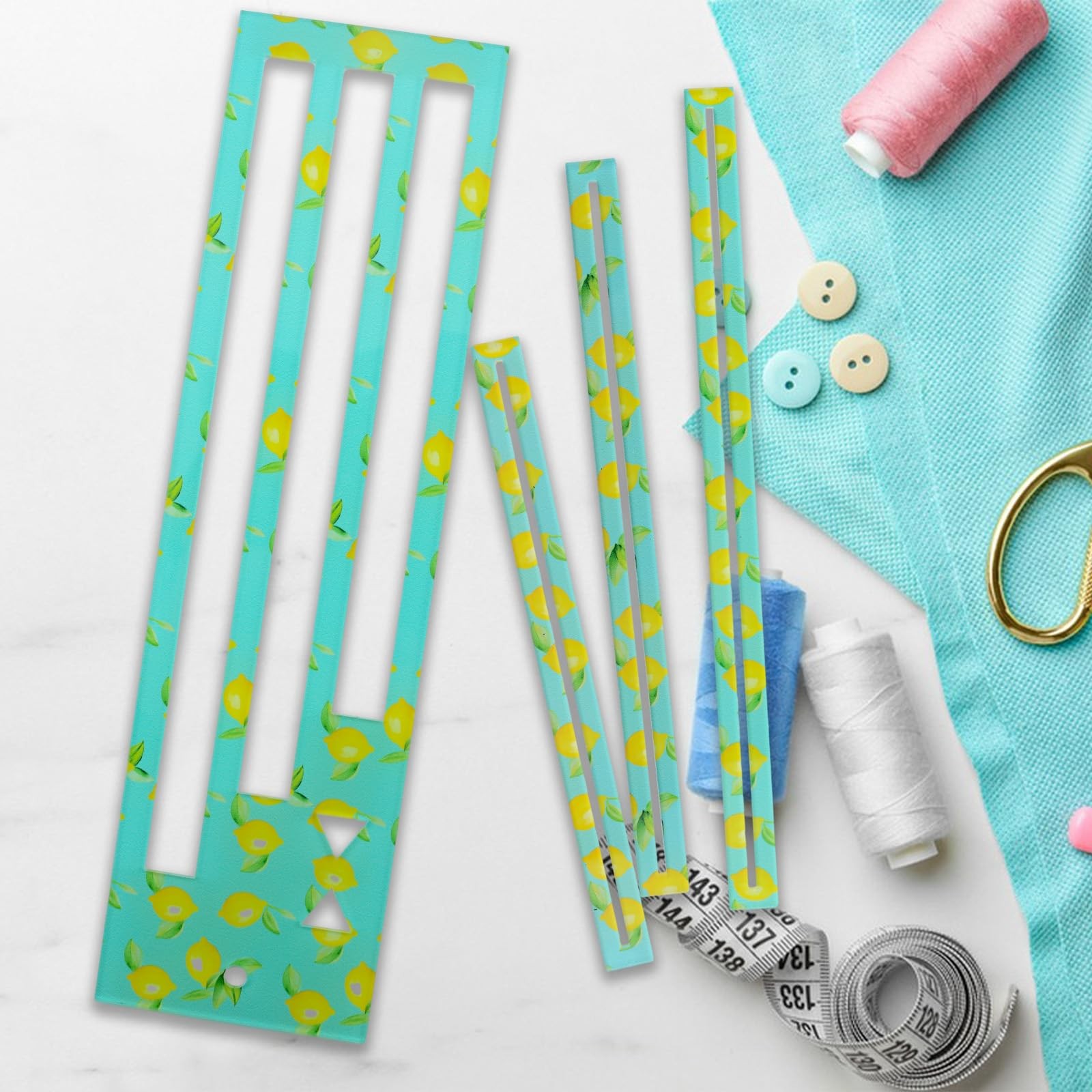 2 PCS Acrylic Zipper Making Templates Tools Zip Pocket Patchwork Ruler Craft