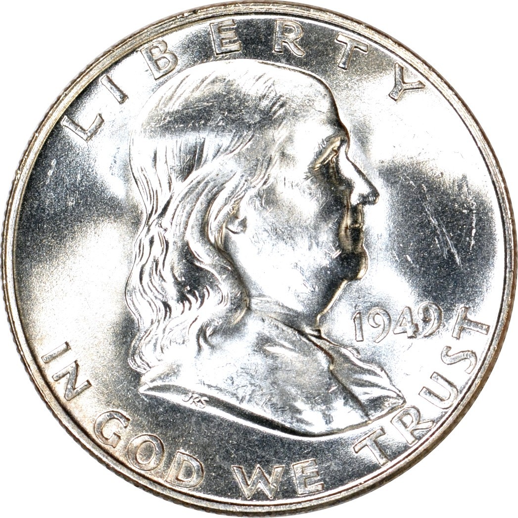 1949-D 50C Franklin Half Dollar Choice UNC FBL K19469