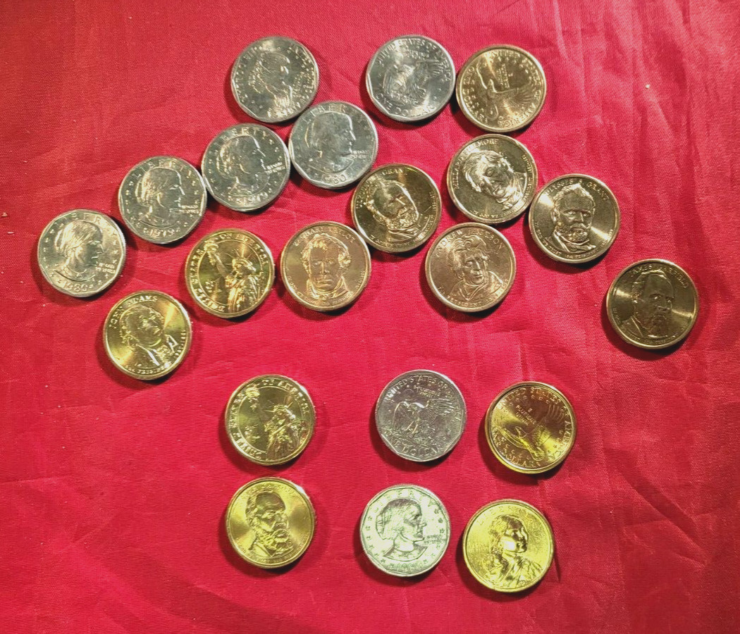 Lot (3) Vintage American BU Small Dollars - SB Anthony - Presidential, Sacagawea