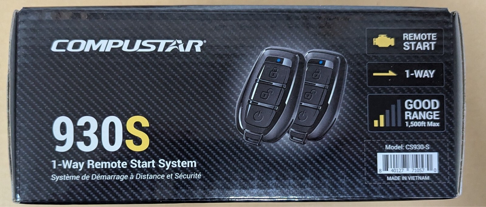 Compustar Car Remote Starter System with 2 Remotes 1500 Feet Range CS930S NEW