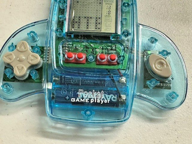 Blue POCKET GAME PLAYER Portable Handheld Electronic Spaceship with 11 Games