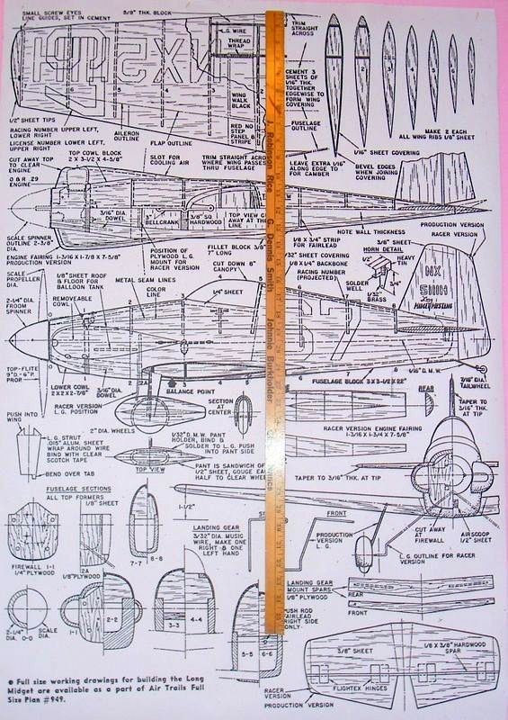 SWEE PEA & MIDGET MUSTANG PLANS + BUILDING ARTICLES for BOTH UC Model Airplanes