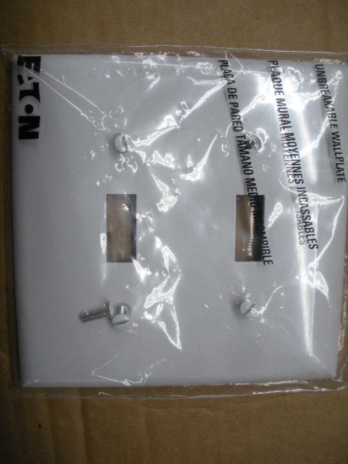 2 gang toggle switch cover Eaton PS2W-F-LW white lot of 40 pcs wallplate 2G