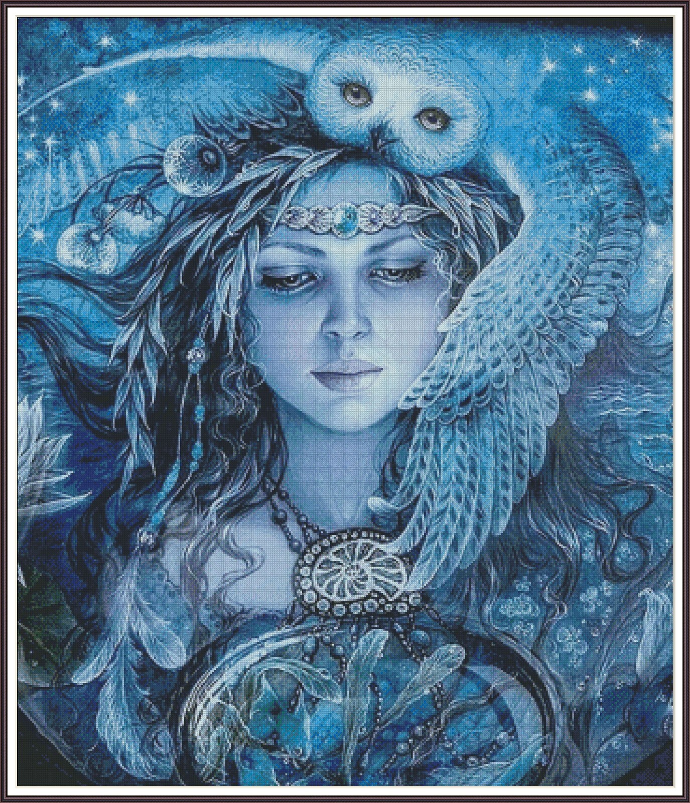Moon Goddess 419 Chart Counted Cross Stitch Pattern Needlework craft