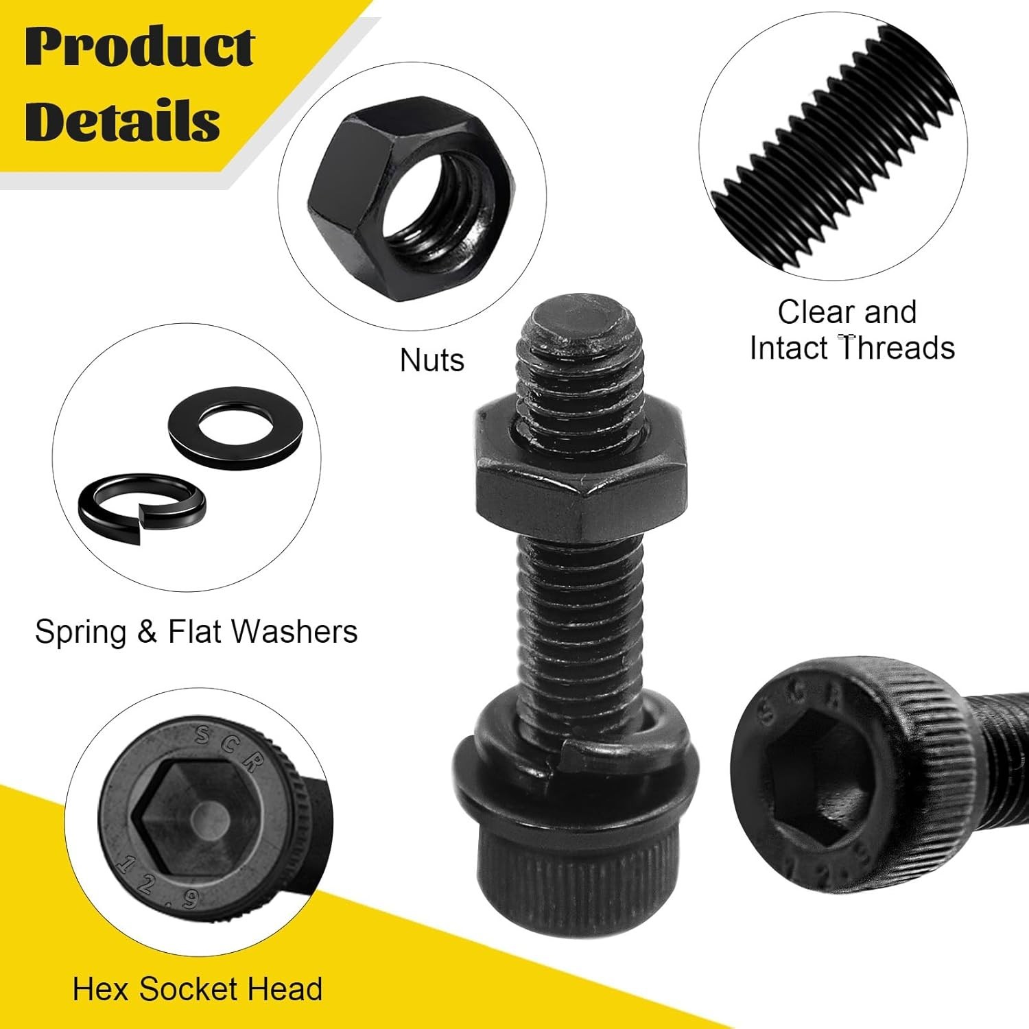 173PCS M6 Screws Assortment Kit - High-Strength Hardware for DIY Projects