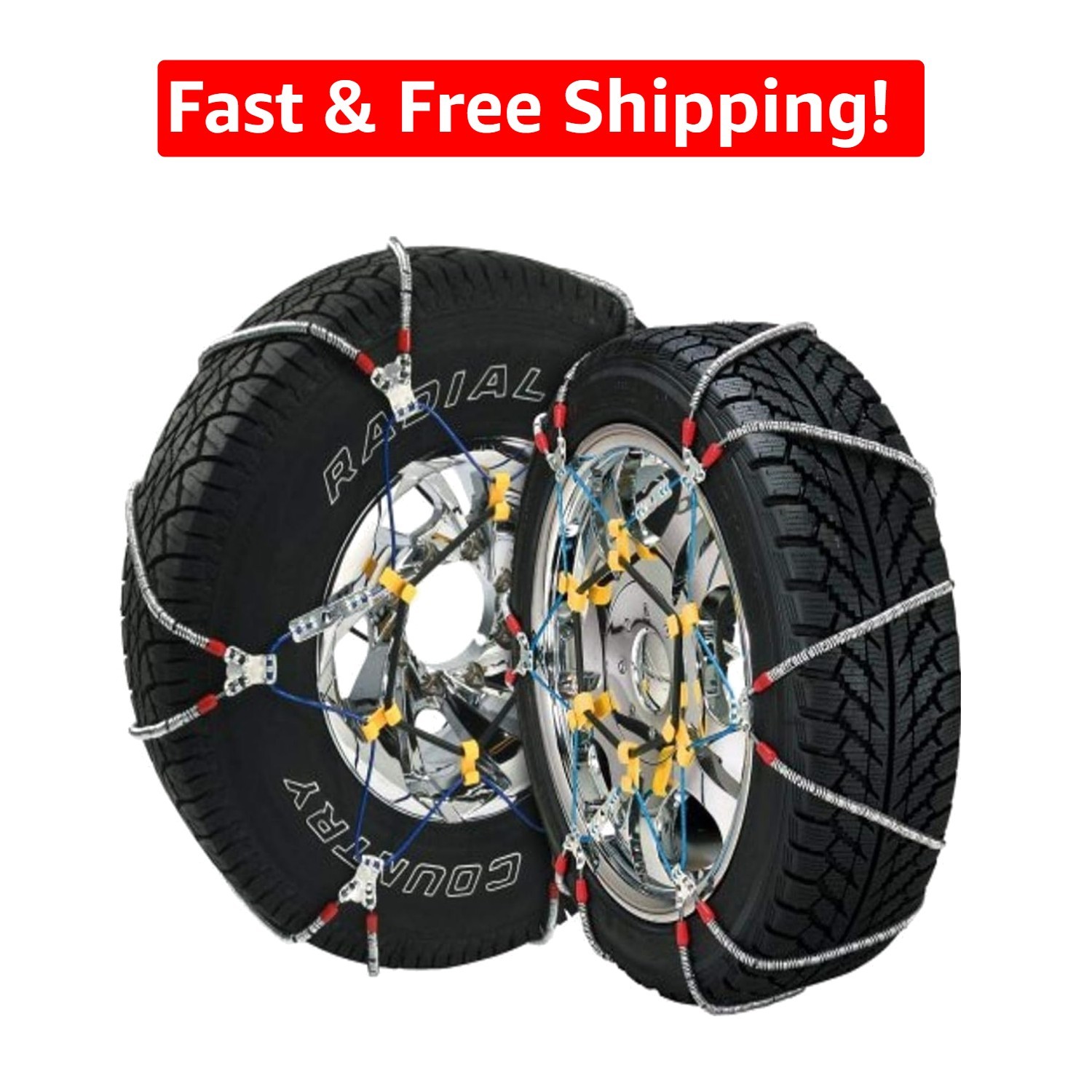Alloy Steel Tire Chain Set for Cars, SUVs & Pickups - Easy Fit & Durable